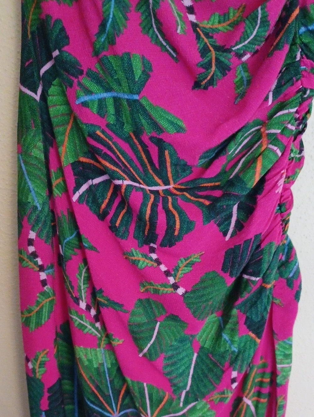 FARM Rio Anthropologie Leaves Midi Dress SZ M Tropical Colorful - Picture 5 of 16